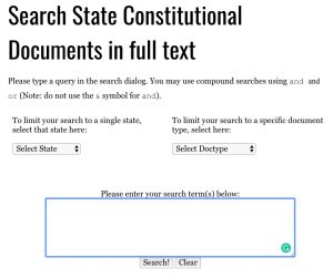 Rutgers Law Library State Constitutions search