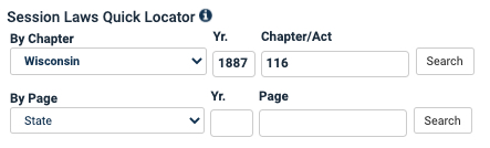 Session Laws quick search