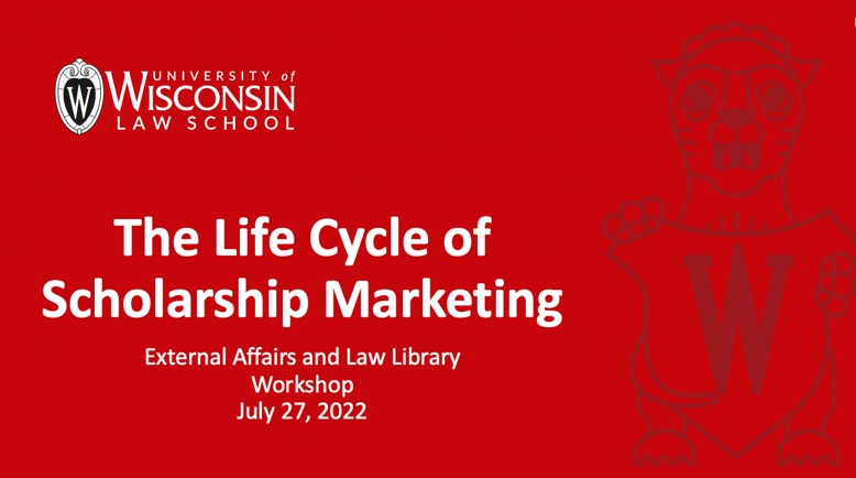 First page of PowerPoint presentation on the Life Cycle of Scholarship Marketing