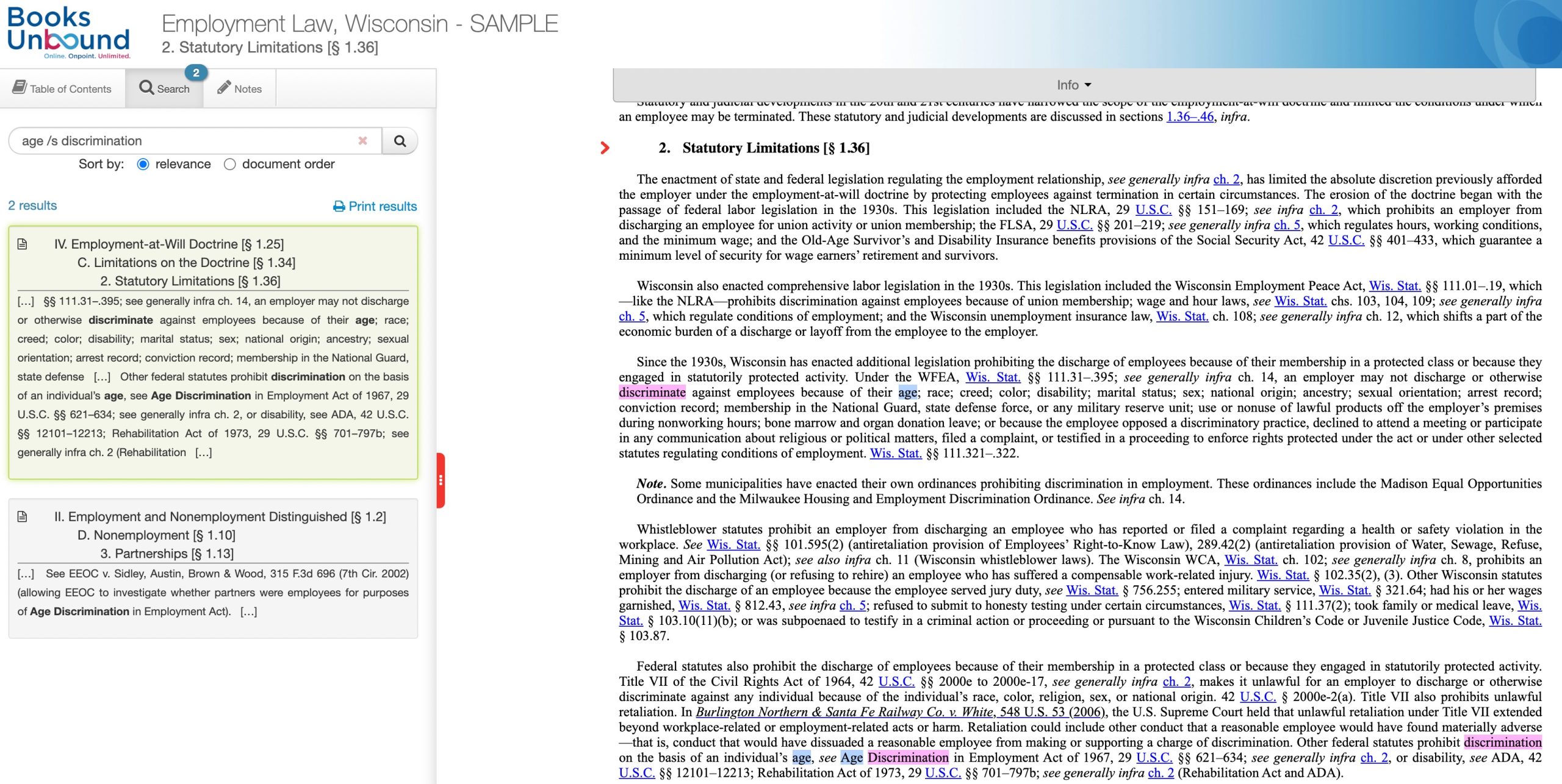Screenshot of Books Unbound new interface